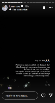 Kritik Luna Maya atas banjir Bali.
